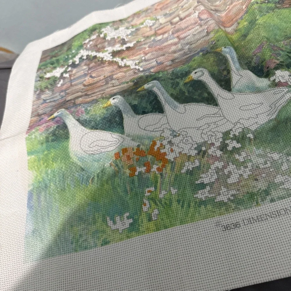 Dimensions Afternoon Stroll Cross‎ Stitch Kit 3636 Pre-printed Cloth Only